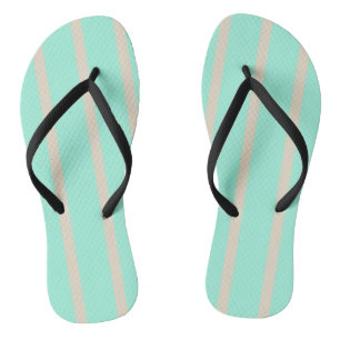 Bright pastel blue and grey striped lines thongs