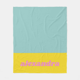 Bright Pastel Colour Block Personalised Fleece Blanket