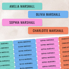 Bright Pastel Colour Coded Girls Waterproof Name