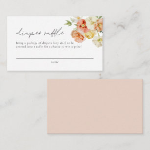 Bright Pastel Floral Girl Diaper Raffle Ticket Enclosure Card