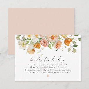 Bright Pastel Floral Girl Shower Books for Baby Enclosure Card