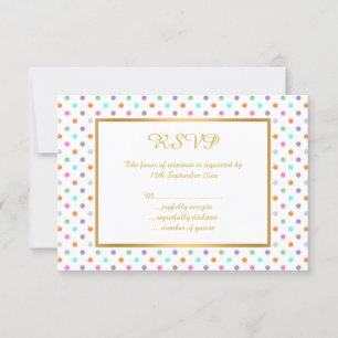 BRIGHT PASTEL GOLD SPOT ALL OCCASION RSVP CARD