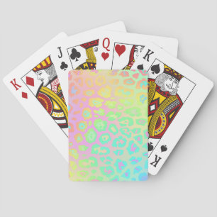 Bright Pastel Leopard Playing Cards