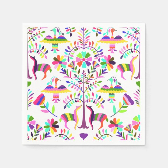 Bright Pastel Otomi Cocktail Napkins (Front)