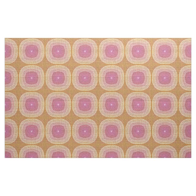 Bright Pastel Pink Yellow Ochre Bali Batik Pattern Fabric (Fat Quarter)