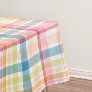 Bright Pastel plaid multicolour clan tartan Tablecloth