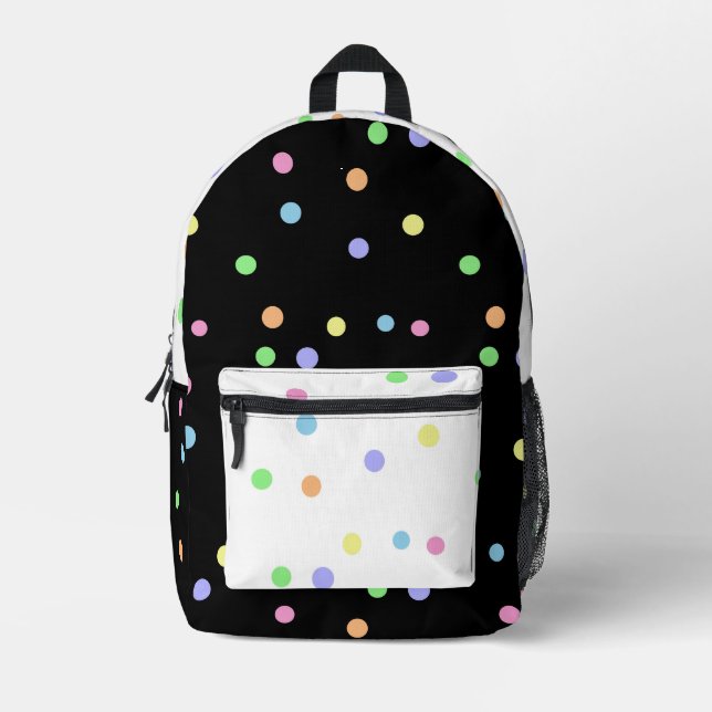 Bright Pastel Polka Dots backpack (Front)