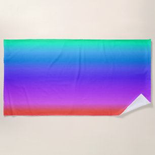 Bright Pastel Rainbow Beach Towel