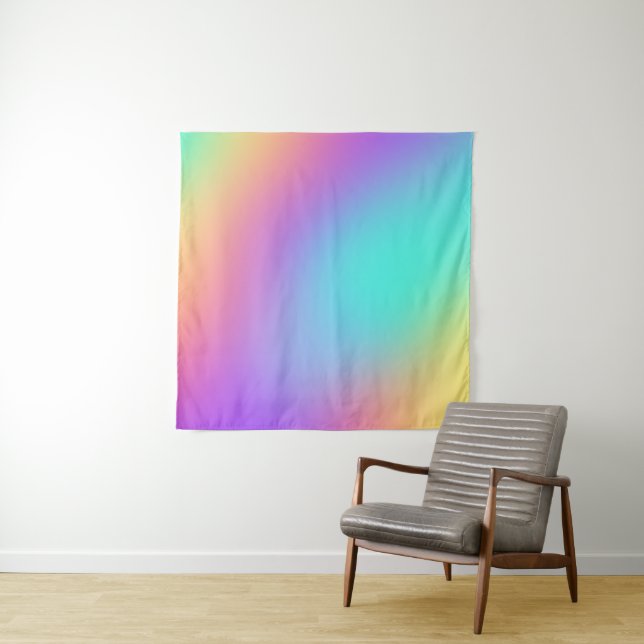 Bright Pastel Rainbow Gradient Tapestry (In Situ (Horizontal))
