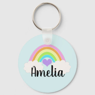 Bright Pastel Rainbow Keychain