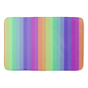 Bright Pastel Rainbow Stripe Bath Mat