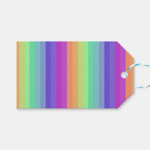 Bright Pastel Rainbow Stripe Gift Tag