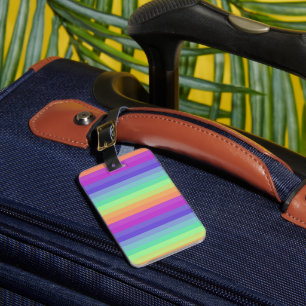 Bright Pastel Rainbow Stripe Luggage Tag
