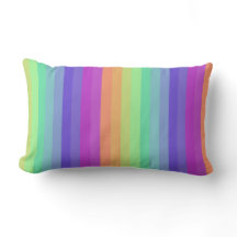 Bright Pastel Rainbow Stripe Throw Pillow
