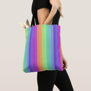 Bright Pastel Rainbow Stripe Tote Bag