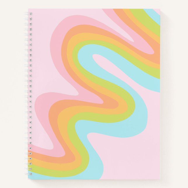 Bright pastel rainbow swirl notebook (Front)
