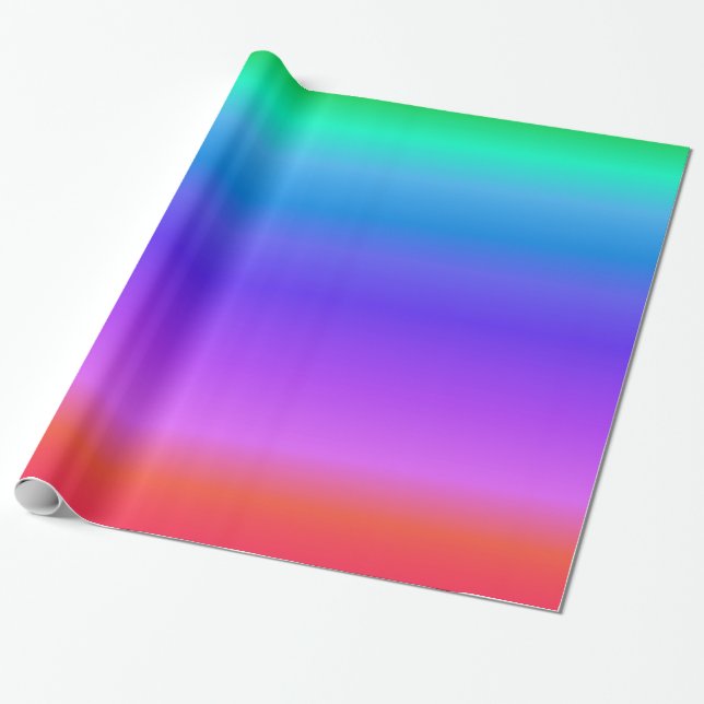Bright Pastel Rainbow Wrapping Paper (Unrolled)