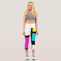 Bright Pastel spring colours High Waisted Capris