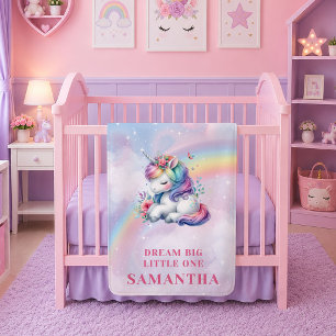 Bright Pastel Unicorn Magical Day Baby Blanket Gif