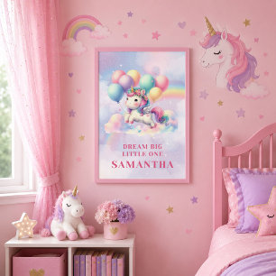 Bright Pastel Unicorn Magical Day Girl Birthday Po Poster