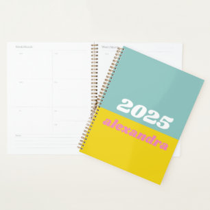 Bright Pastels Colour Block 2021 Personalised Planner