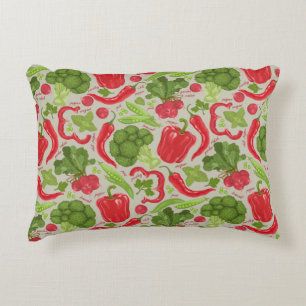 Bright pattern from fresh vegetables decorative cushion