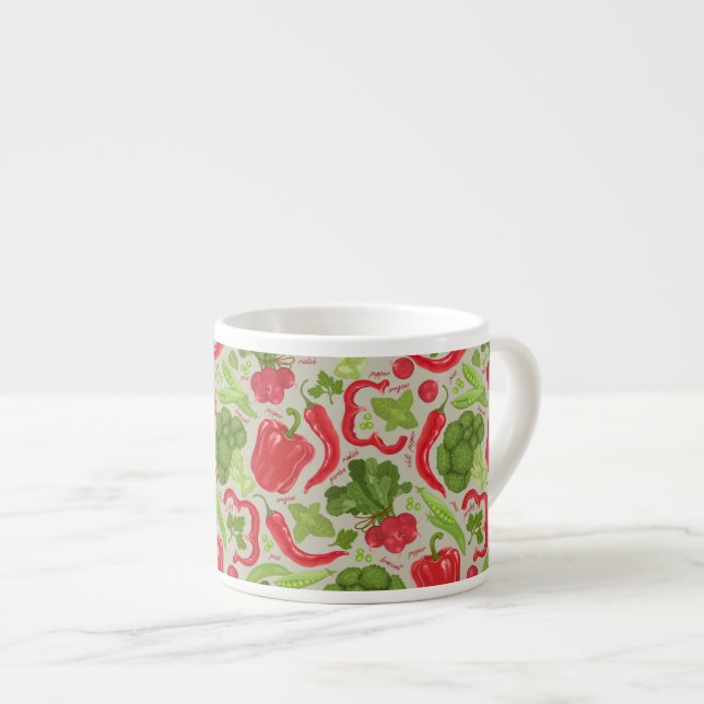Bright pattern from fresh vegetables espresso cup (Front Right)
