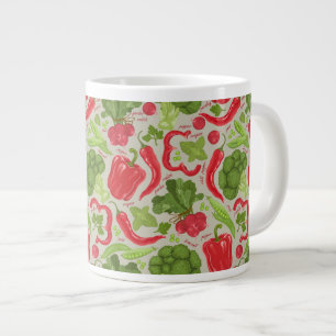 Bright pattern from fresh vegetables large coffee mug