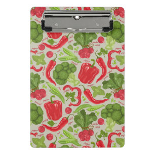 Bright pattern from fresh vegetables mini clipboard