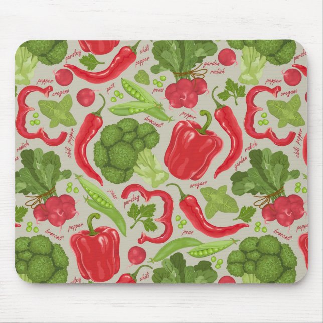 Bright pattern from fresh vegetables mouse pad (Front)