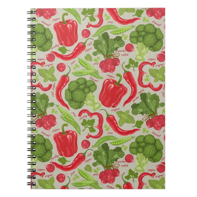 Bright pattern from fresh vegetables notebook (Front)