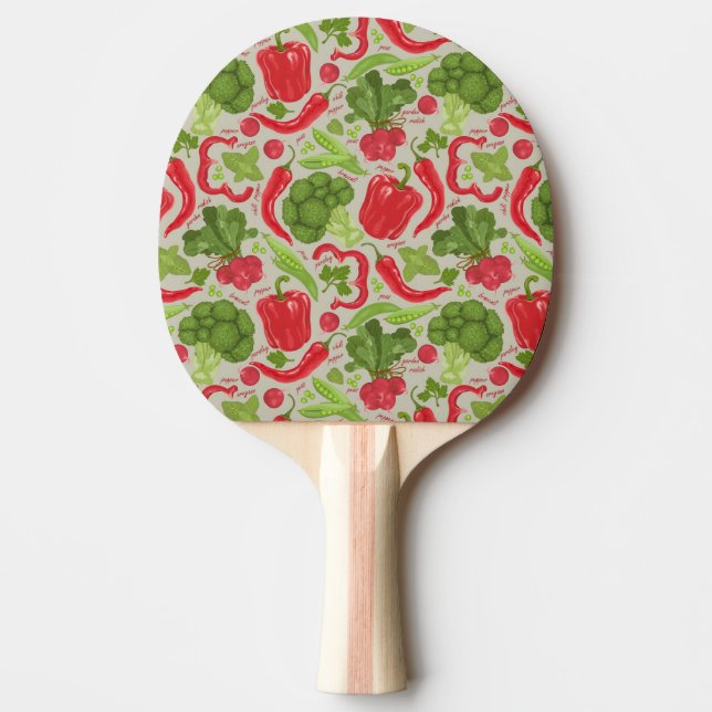 Bright pattern from fresh vegetables ping pong paddle (Front)