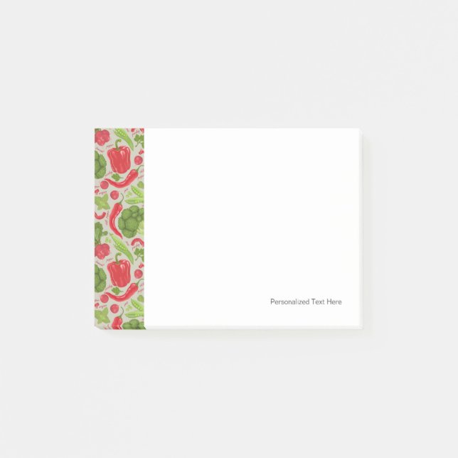 Bright pattern from fresh vegetables post-it notes (Front)