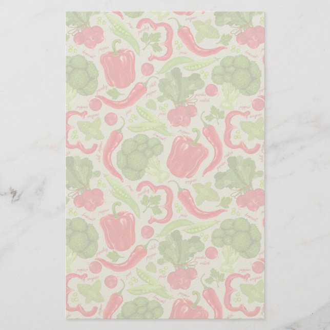 Bright pattern from fresh vegetables stationery (Front)
