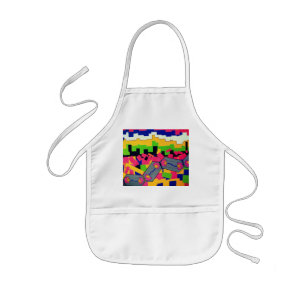 Bright pattern kids apron