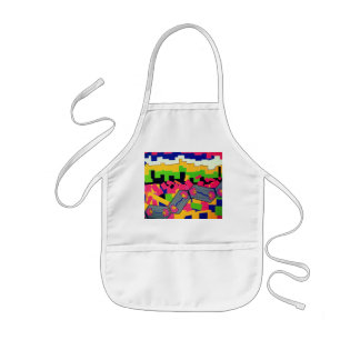 Bright pattern kids apron