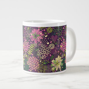 Bright pattern large coffee mug