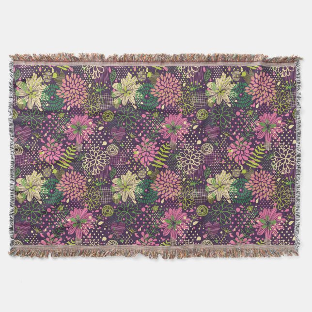 Bright pattern throw blanket (Front)