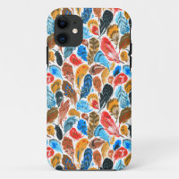 Bright pattern with bird feathers