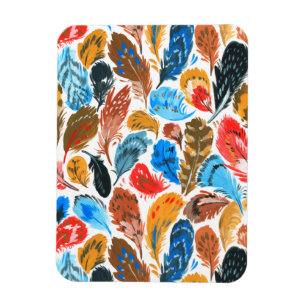 Bright pattern with bird feathers magnet