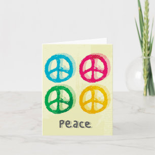 Bright Peace Symbols 1960s Inspired Card