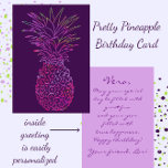 Bright Pineapple Happy Birthday Card<br><div class="desc">Cheerful and bright pineapple birthday card.</div>