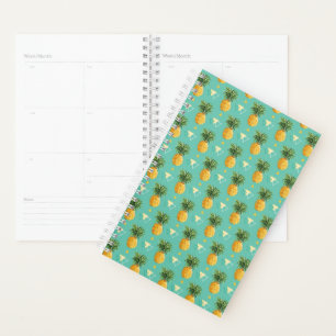 Bright Pineapples On Geometric Pattern Planner
