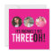 Bright pink 30th THREEOH! photo birthday invite