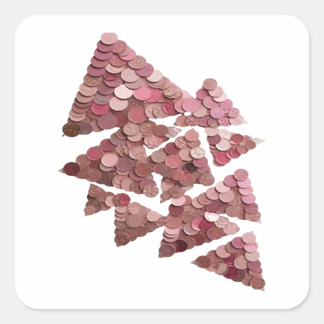 Bright Pink Abstract Decal Design Square Sticker (Front)
