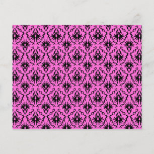 Bright Pink and Black Damask pattern.
