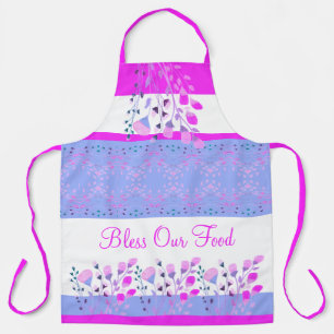 Bright Pink and Blue Floral  Apron