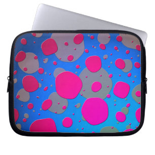 Bright Pink and Blue Modern Art Laptop Sleeve
