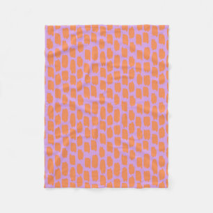 Bright Pink and Orange Abstract Fleece Blanket