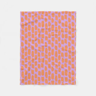 Bright Pink and Orange Abstract Fleece Blanket